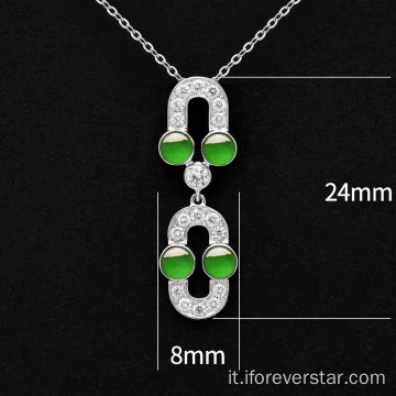 Set di jadeite in stile Jadeite Green Pure Green Icy